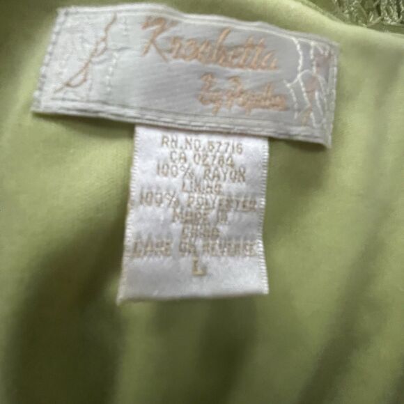 Vintage Kroshetta by Papillion Green Lined Fit & Flare Dress Size Large Witchy - Picture 13 of 14